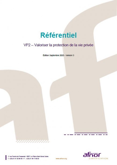 Référentiel Protection des données personnelles